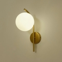 1-Light Sconce Light Fixture Industrial Style Globe Shape Metal Wall Lamps