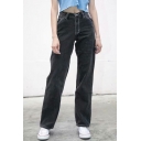Girls Vintage Jeans Whole Colored Pocket Loose High Rise Full Length Zip down Jeans