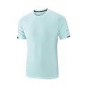 Sporty Men's T-Shirt Plain Round Neck Short Sleeve Quick Dry T-Shirt