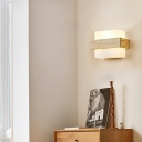 Modern Style Rectangular Wall Mounted Light Wood 1-Light Wall Sconce Lights in Beige
