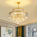 Round Shape Hanging Lights Crystal Chandelier for Living Room