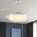 Semi Flush Mount Children's Room Style Acrylic Semi Flush Fan Light for Living Room