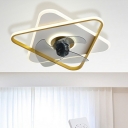 Flush Mount Fixture Children's Room Style Acrylic Flush Mount Ceiling Fan Light for Living Room
