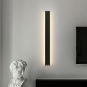 Bedroom Flush Mount Wall Sconce Minimalist Metal LED Great Room Wall Lighting in Black