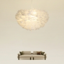 Pendant Chandelier Contemporary Style Feather Hanging Lamps Kit for Living Room
