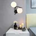 2-Light Sconce Lights Industrial Style Globe Shape Metal Wall Mounted Light