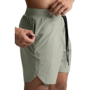 Sporty Mens Shorts Plain Mid Rise Drawstring Waist Regular Fit Shorts with Pocket