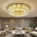 Modern Crystal Flush Mount Ceiling Lamp Contemporary  LED Flush Mount Lighting for Living Room