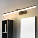 Black Linear Vanity Mirror Lights Modern Style Metal 1 Light Vanity Wall Light Fixtures