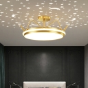 Modern Metal Semi Mount Lighting LED Ambient Lighting for Living Room