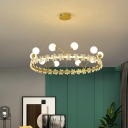 11-Light Chandelier Lamp Minimalism Style Ring Shape Metal Hanging Ceiling Lights