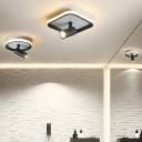 Geometric Flush Lighting Modern Metal 2-Light Flush Mount Lamp for Bedroom
