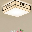 Traditional Flush Mount Ceiling Light Fixture Fabric Shade 5-Head Flush Ceiling Light