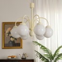 Modern Sphere Chandelier Lights Glass Chandelier Light Fixture in Wtihe for Living Room