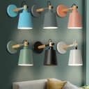 1-Light Sconce Lights Minimalist Style Cone Shape Metal Wall Mounted Light Fixture