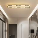 1-Light Flush Mount Contemporary Style Rectangle Shape Metal Third Gear Ceiling Mounted Lights