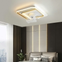Circular Flush Ceiling Light Modern Style Metal 2-Lights Flush Light Fixtures in White