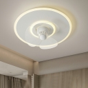 Contemporary Third Gear Geometrical Flush Mount Ceiling Light Fixtures Acrylic Ceiling Mounted Fan Light