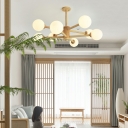 Globe Chandelier Lights Modern Wood Chandelier Light Fixture for Living Room