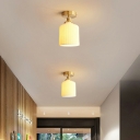 Glass White Semi Flush Mount Light Fixture Modern Elegant Ceiling Flush Mount for Dinning Room
