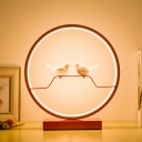 Contemporary LED Table Lamps Metal Single Ring Nightstand Lamp