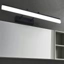 1 Light Streamlined Vanity Light Fixtures Modern Style Metal Vanity Wall Light Fixtures in Black