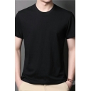 Basic Men's T-Shirt Solid Round Neck Short Sleeve T-Shirt