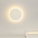 Hoop Wall Sconce Lighting Modern Style Metal 1-Light Wall Mount Light Fixture in White