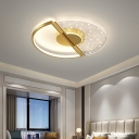 Round Flush Lighting Modern Metal 2-Light Flush Mount Lamp for Bedroom