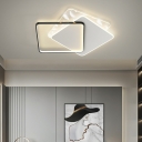 Geometric Flush Lighting Modern Metal 3-Light Flush Mount Lamp for Bedroom