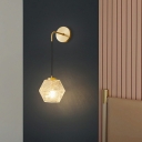 1-Light Sconce Lights Industrial Style Hexagon Shape Metal Wall Mounted Light