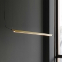 Metal Linear Warm Light Linear Pendant Lighting Fixtures Minimalism Island Chandelier Lights for Living Room