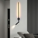 Modern Wall Sconce Lighting Linear Shape Metallic Flush Mount Wall Sconce in Warm Light