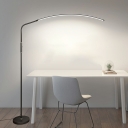 1-Light Floor Lamps Contemporary Style Linear Shape Metal White Light Stand Up Lamp