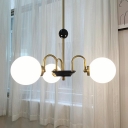 Glass and Metal Chandelier Pendant Light Basic Modern Minimalist Hanging Ceiling Lights