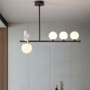 Metal and Glass Island Lighting Fixtures Modern Simple Hanging Ceiling Lights for Dinning Room