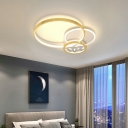 Geometric Flush Lighting Modern Metal 3-Light Flush Mount Lamp for Living Room