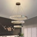 2-Light Ceiling Pendant Lights Minimalist Style Ring Shape Metal Hanging Light Kit