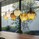 Gold Globe Hanging Pendant Light Modern Style Frosted Glass 1 Light Pendant Light Fixture