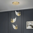 1-Light Pendant Lamps Simple Style Swan Shape Metal Hanging Lamp Kit