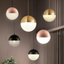 1-Light Pendant Light Kit Contemporary Style Ball Shape Glass Hanging Ceiling Lights