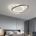 Geometric Flush Lighting Contemporary Metal 2-Light Flush Mount Lamp for Bedroom