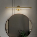 Modern Linear Wall Sconce Simple Style Metallic Led Bathroom Vanity Lighting