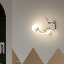 Bedroom Creative Wall Lighting Fixtures Cartoon Astronaut 3D Moon Wall Light Sconce