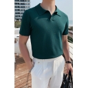 Men Basic Polo Shirt Plain Short-sleeved Spread Collar Polo Shirt