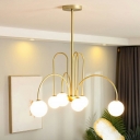 Modern Style Chandelier Lamp Gold Glass Chandelier Light for Living Room