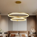 Modern Gold Round Pendant Light Fixture Bedroom Dining Room Chandelier Lighting Fixtures