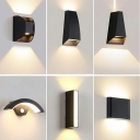 2 Lights Bend Square Wall Mounted Lighting Modern Style Metal Wall Sconce Lighting in Black
