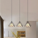 Geometric Diamond Pendant Light Metal Hanging Lights for Living Room