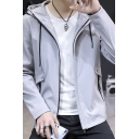 Urban Mens Jacket Whole Colored Long Sleeves Hooded Regular Flap Pocket Zip down Jacket